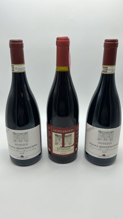 Lungarotti, Rubesco "Vigna Monticchio" 1997, 2016, 2018 - 翁布里亚 Riserva - 3 Bottles (0.75L)