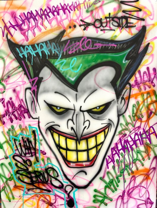 Outside - The Joker - graffiti smile