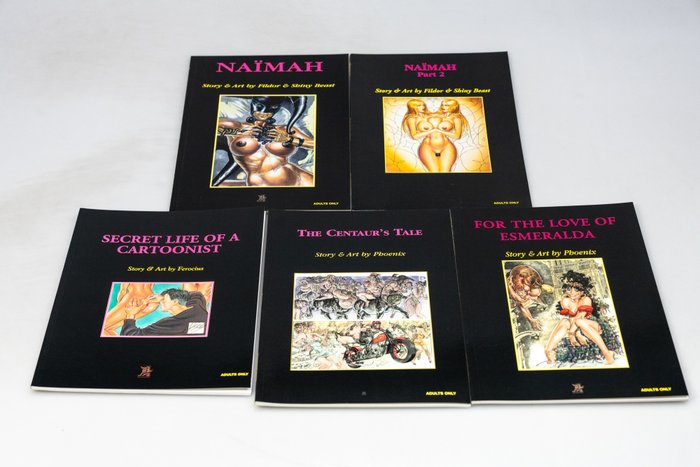 Phoenix, Fildor & Shiny Beast & Ferocius - Lot with 5 erotic comics published by LAST GASP - 2001-2004