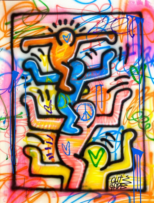 Outside - Keith Haring tribute - Peace and love
