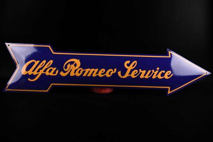Sign - Alfa Romeo - Enamel sign Alfa Romeo service, 700mm