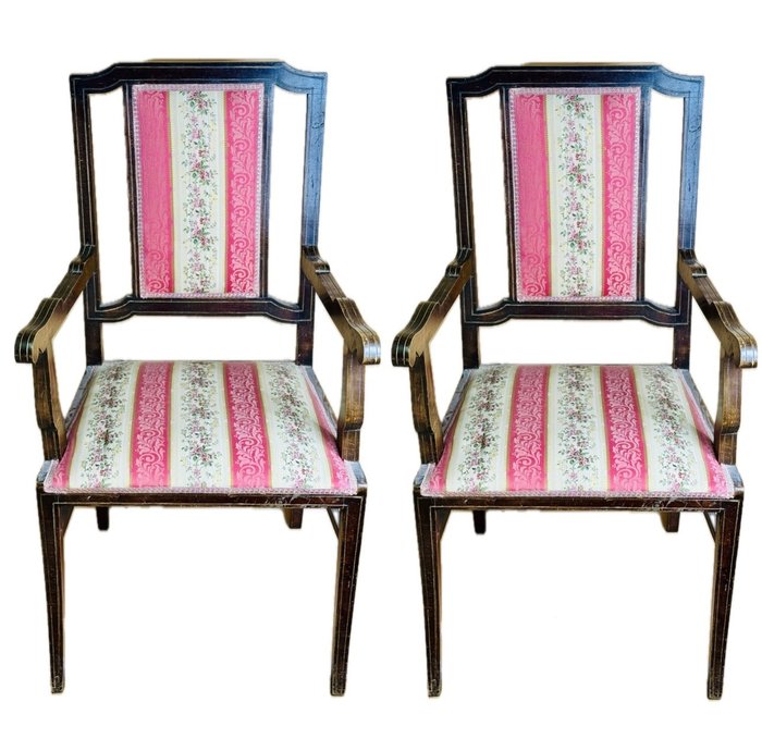 扶手椅 (2) - 木, 紡織品