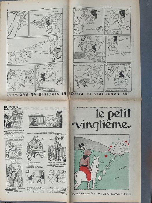 Petit Vingtième 20/1934- Rare Fascicule Non Découpé - Grande feuille A1 pliée comme dans le journal - 1934