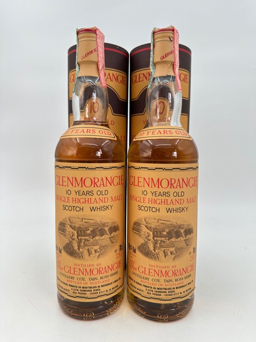 Glenmorangie 10 years old - Original bottling  - b. 1990er Jahre - 70 cl - 2 flaschen