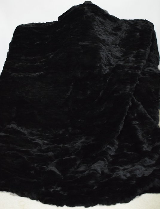 Filippos Furs King Size - Chinchilla Rex neagră - Pătură  - 230 cm - 230 cm
