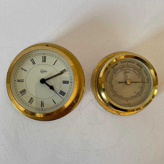 Reloj y batómetro de barco  (2) - Schatz / Barigo - Latón, Vidrio - 1970-1980