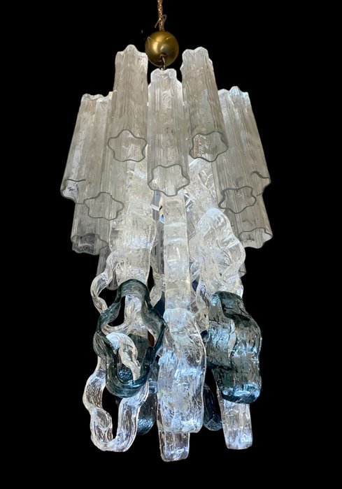 Függő lámpa - impozáns törzsek-láncok - üveg