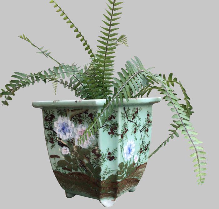 Jardinière - Japansk Celadon - Emalj, Keramik, Porslin