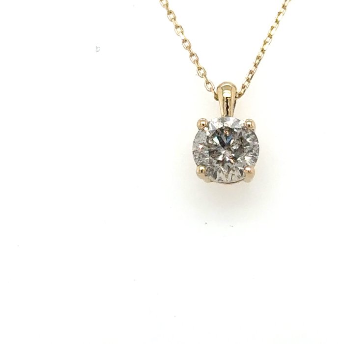 Ohne Mindestpreis - Halskette mit Anhänger - 14 kt Gelbgold -  1.05 tw. Diamant  (Natürlich) 