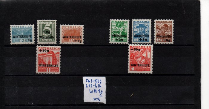 Austria 1933/1935 - Winterhilfe 1 e Winterhilfe 2 nuovi con linguetta - Katalognummer 563-566 613-616