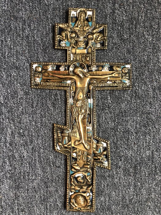 耶穌受難十字架像 - 青銅色 - 1800-1850