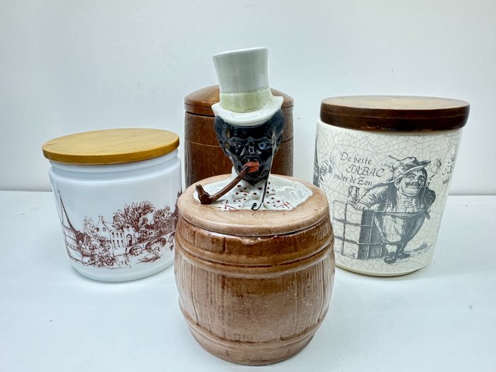 烟草罐 (4) - 木, 玻璃, 瓷, 陶瓷