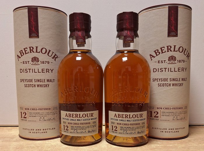 Aberlour 12 years old - Double Cask Matured - Original bottling  - 70 cl - 2 flasker