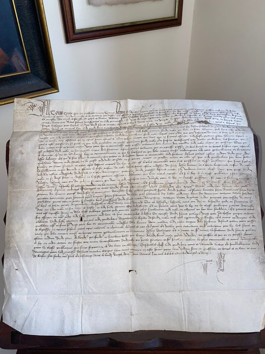 Anonyme - manuscrit francais au sujet de la construction d'un moulin - 1482