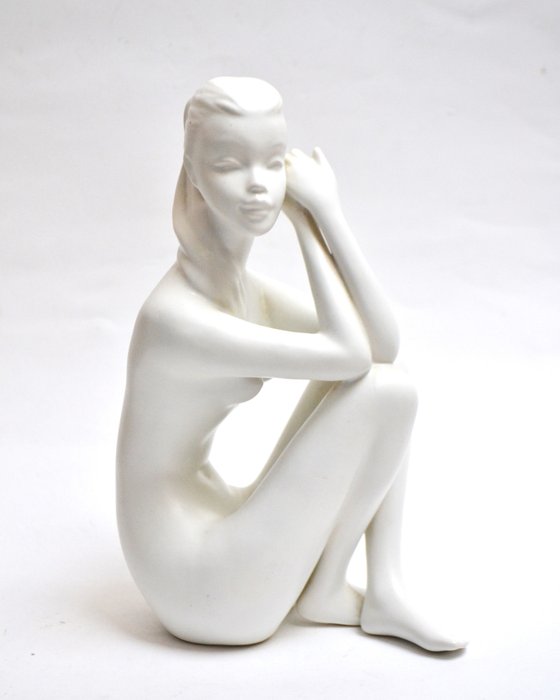 Scultura, Nude lady - 26.8 cm - Ceramica