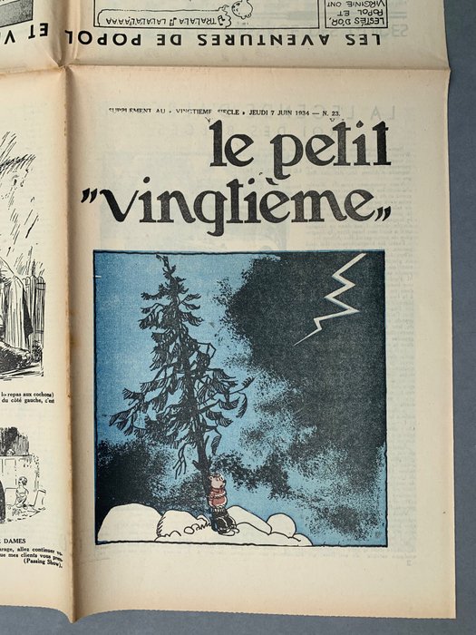 Petit Vingtième 23/1934 - Rare Fascicule Non Découpé - Grande feuille A1 pliée comme dans le journal - 1934