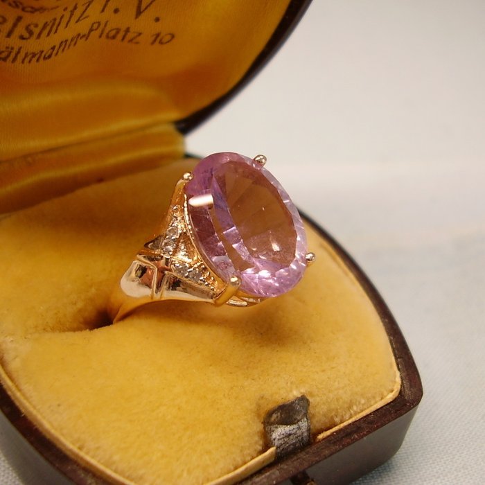 没有保留价 - Harry Ivens USA - 戒指 Gold-plated, 银 -  6.00 tw. 紫水晶 - 黄宝石 