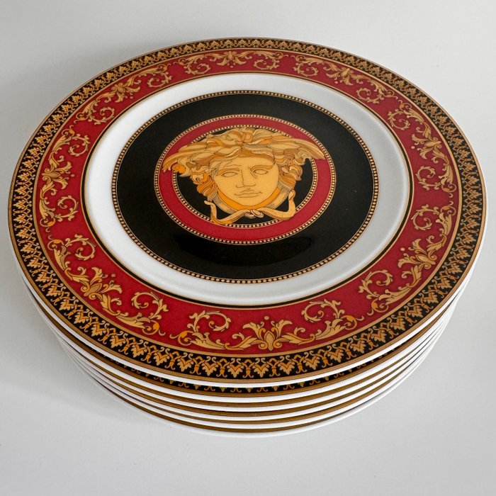 Rosenthal - Versace - Prato (6) - Brotteller 18 cm MEDUSA Rot Set of 6 - Porcelana
