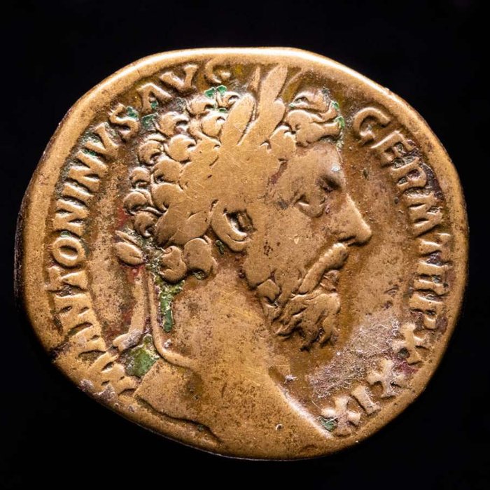 Cesarstwo Rzymskie. Marcus Aurelius (AD 161-180). Sestertius Rome, AD 175. LIBERALITAS AVG VI IMP VII COS III / S - C  (Bez ceny minimalnej
)