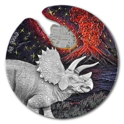 Wyspa Niue. 2 Dollars 2021 Impact Moments - Meteorite 2 Oz High Relief - Antique Finish/Coloriert