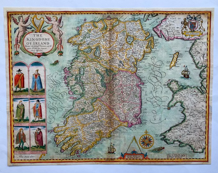 歐洲, 地圖 - 愛爾蘭; John Speed - The Kingdome of Irland - 1661-1680