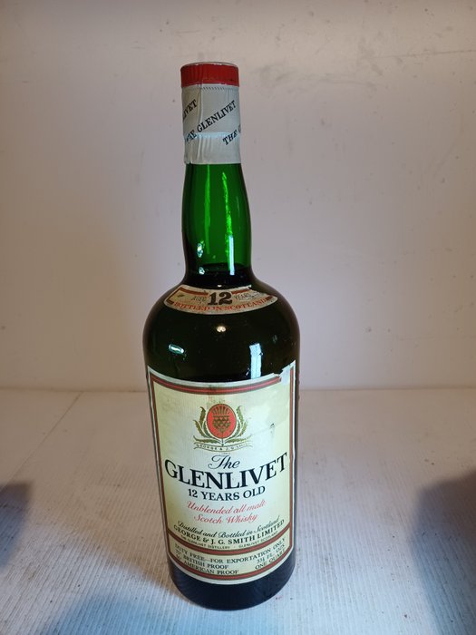 Glenlivet 12 years old - Duty Free - Original bottling  - b. Jaren 1970 - One quart
