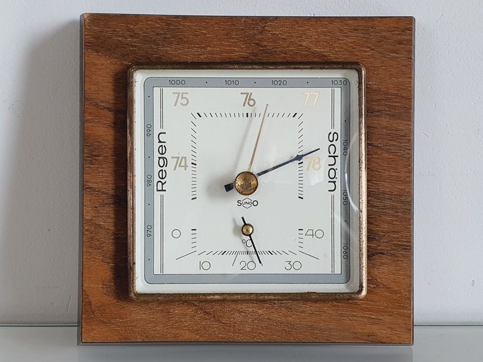 Thermometer - Holz, Messing, Panel-Wetterstation von Sundo (Strehl)