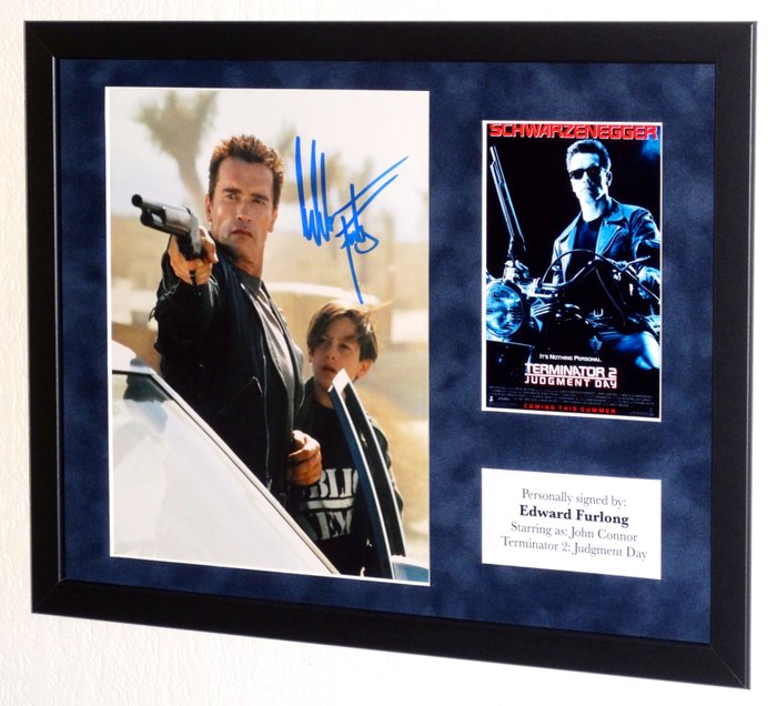 Terminator 2: Judgment Day - Edward Furlong (John Connor) Premium Framed, signed, Certificate of Authenticity