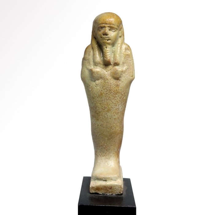 Αρχαία Αιγυπτιακή Faience Ανοιχτό πράσινο τζάμι Shabti