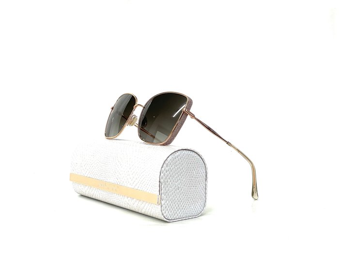 Jimmy Choo - ALEXIS, Cat.: 3, Gold Copper, Special Swarovski crystal fabric side protectors, *New & Unused - Sunglasses