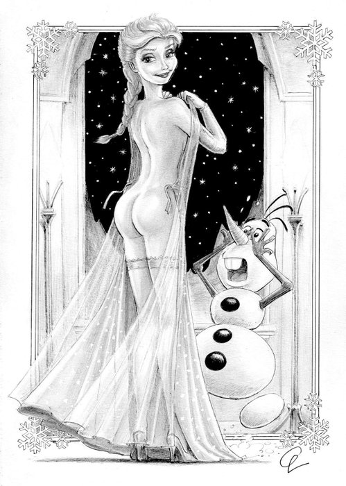 Cera - 1 Original drawing - sexy girl - Elsa - When night falls...