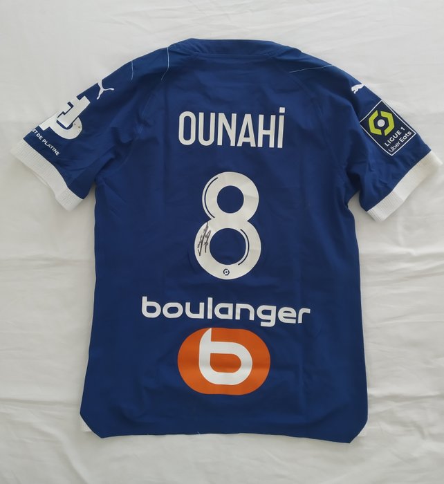 Azzedine Ounahi Match Worn Signed with COA- AS Monaco vs Olympique de Marseille - Fotball