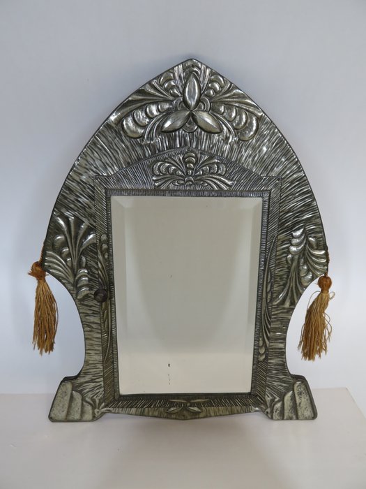 Borstel set met Jugendstil decor en spiegel - Crumber (3) - lemn, păr și metal