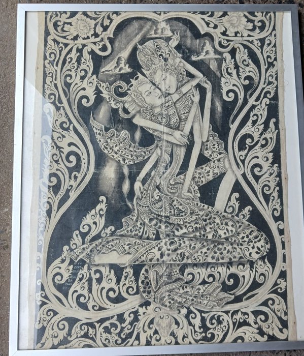 Inkt op stof Bali - Rama & Sita - Indonesië  (Zonder Minimumprijs)
