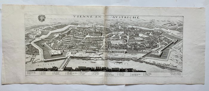 Ευρώπη, Σχέδιο πόλης - Αυστρία / Βιέννη; Jean Boisseau - Vienne en Austriche - 1621-1650