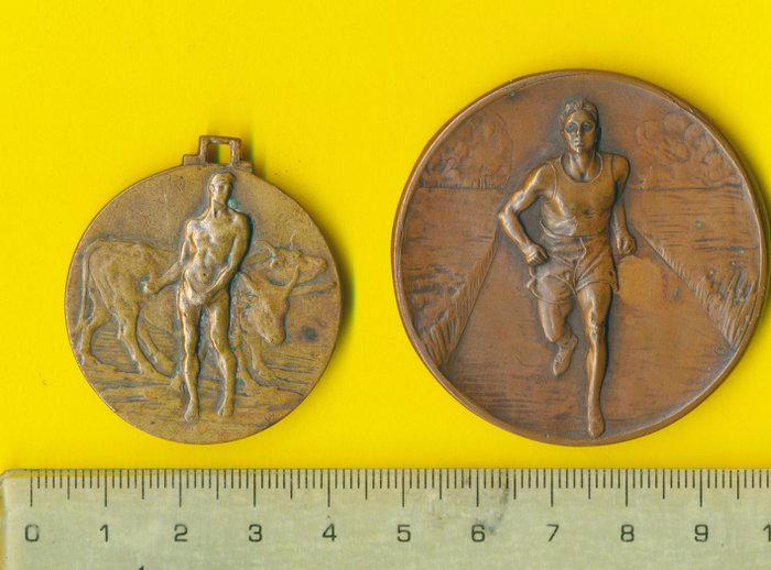 Italia - Medalje - 2 medaglioni con Fascio