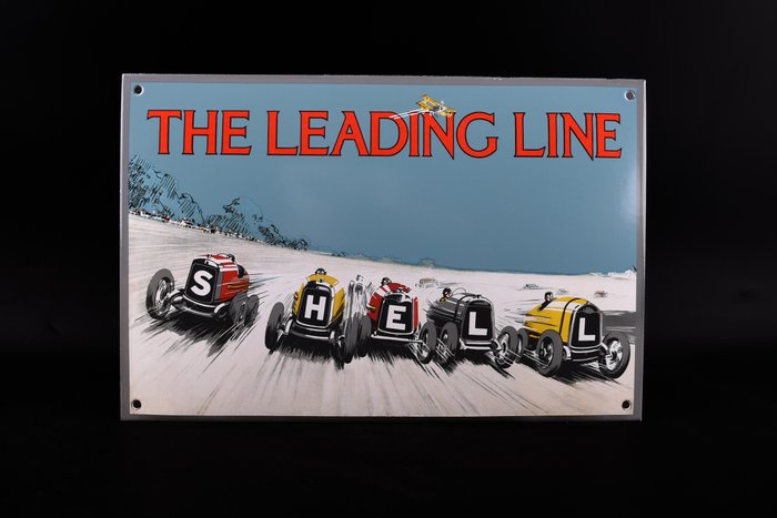 Sign - Shell - Enamel sign "THE LEADING LINE"; 400mm - traditional technique of manufacturing