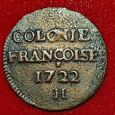 Franse koloniën. Louis XV (1715-1774). 9 Deniers 1722-H, La Rochelle  (Zonder Minimumprijs)