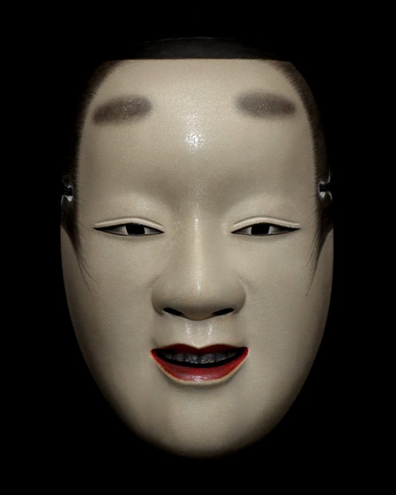 Rare - High quality Wooden Noh Mask of “ ATSUMORI “  敦盛 - Lemn - Japonia  (Fără preț de rezervă)