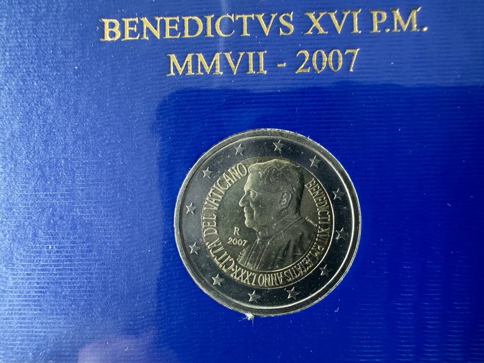 教廷. 2 Euro 2007 "80° Benedetto XVI"  (没有保留价)