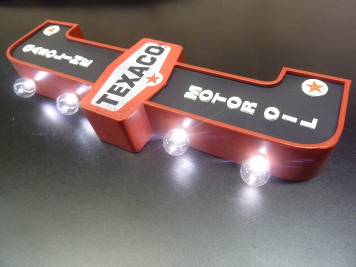 Texaco - Lichtbord - TEXACO lichtbord uit de VS, aan beide zijden gelabeld, XXL lichtreclame metaal - Metaal