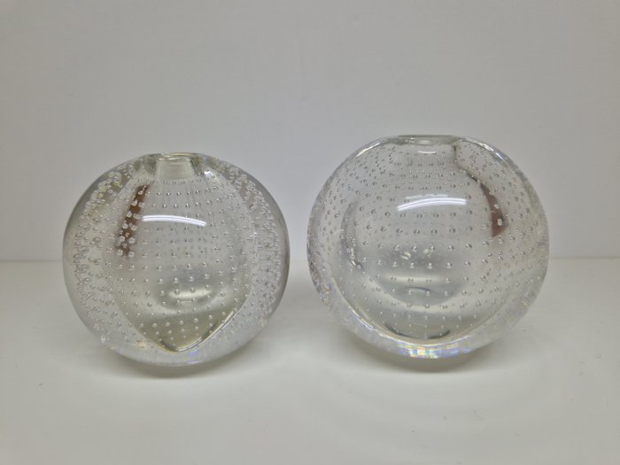 Glasfabriek Leerdam - A.D. Copier - Vase (2) -  Serica Spijkerbol  - Glas