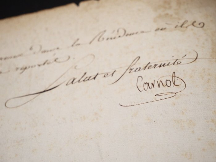 Lazare Carnot - Lettre signée au préfet du Rhône - 1800