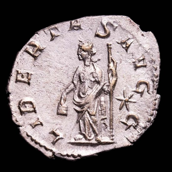 Império Romano. Treboniano Galo (251-253 d.C.). Antoninianus Rome mint. LIBERTAS AVGG, Libertas standing left  (Sem preço de reserva)