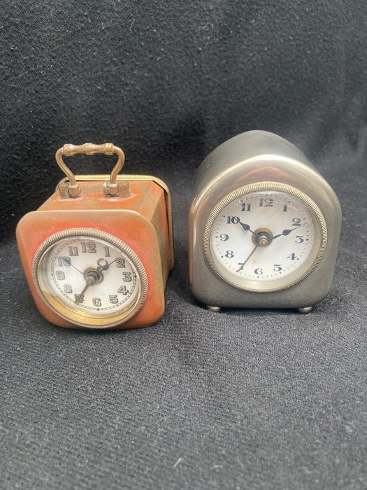 Travel alarm clocks Junghans  (2) - Junghans (Bavaria) - Brass, Enamel, Glass - 1910-1920