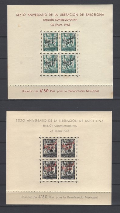 Spain 1945 - HB Oh. Barcelona-Not Issued - Edifil NE 29/30