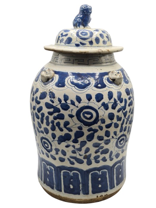 Impressive Blue and White Jar (46 cm) - Purkki - Posliini
