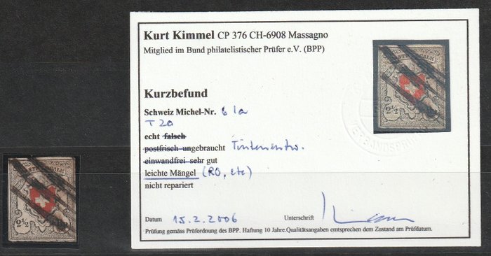 瑞士 1850 - 郵政區域設置 - SBK nr 14I