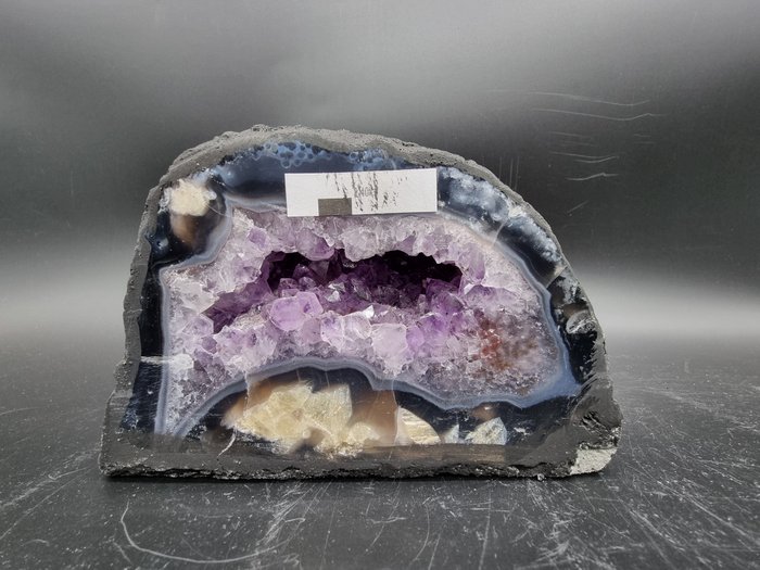 令人惊叹的紫水晶大教堂 - Geode 紫晶 - 高度: 11 cm - 宽度: 16 cm- 2.4 kg