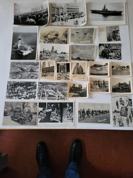 WWII, interesting photos and maps - Military photograph - Destruction after the bombing of Dutch places and some diversity